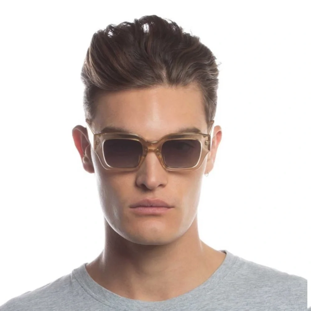 🧡 Le Specs Hypnos Alt Fit 50mm Square Sunglasses Sand / Deep Smoke Grad